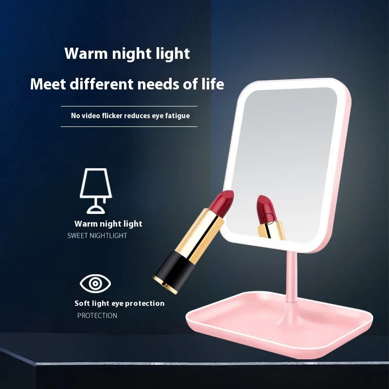 Miroir de maquillage à LED portable intelligent avec lumière