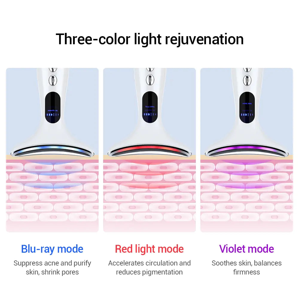 Appareil de massage du visage et du cou à LED